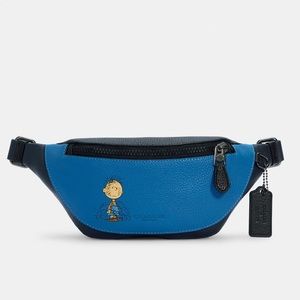 NWT Coach X Peanuts Mini Warren Belt Bag With Pig Pen Snoopy